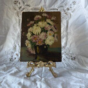 Vintage Brass Display Easel Ornate Rococo Revival Style Solid Brass